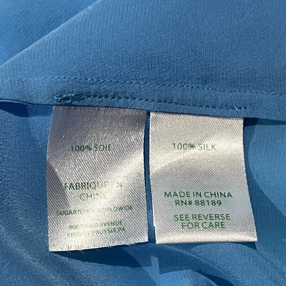 LILLY PULITZER Elsa Silk Top Caribbean Blue MSRP $178 - Picture 12 of 16